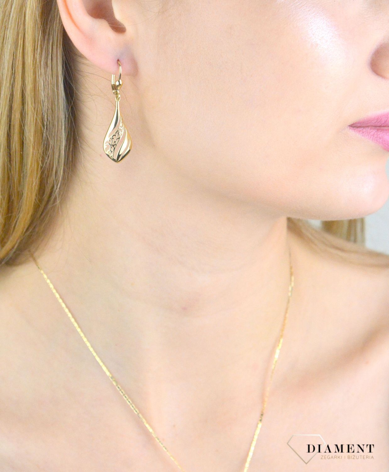 Złote kolczyki damskie 375 wiszące ażurowe KL 5250A 375.jpg